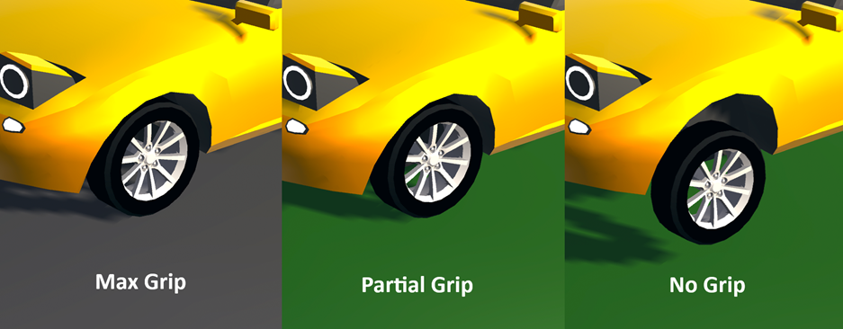 Wheel on tarmac, grass, and in the air